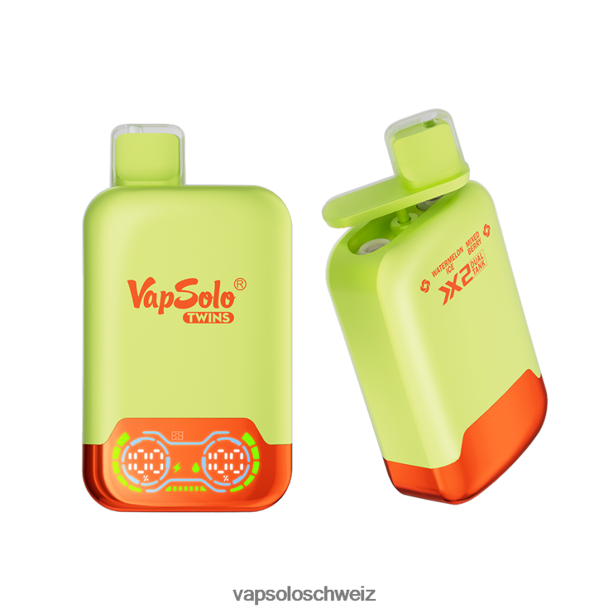 VapSolo Kaufen - VapSolo TWINS Einweg-Vapor VB4B8X34 Wassermeloneneis und gemischte Beeren